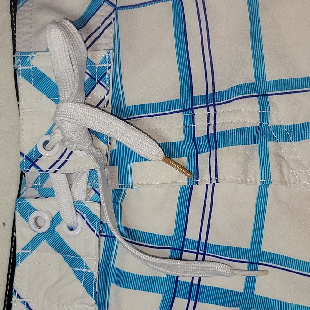 Mossimo Supply Co. White and Blue Plaid Board Shorts - Picture 3 of 4